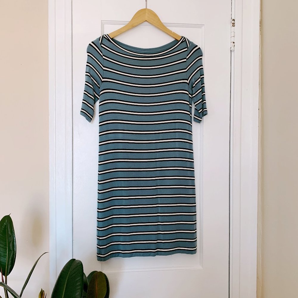 Lou & Grey Striped T-Shirt Boat Neck Dress
